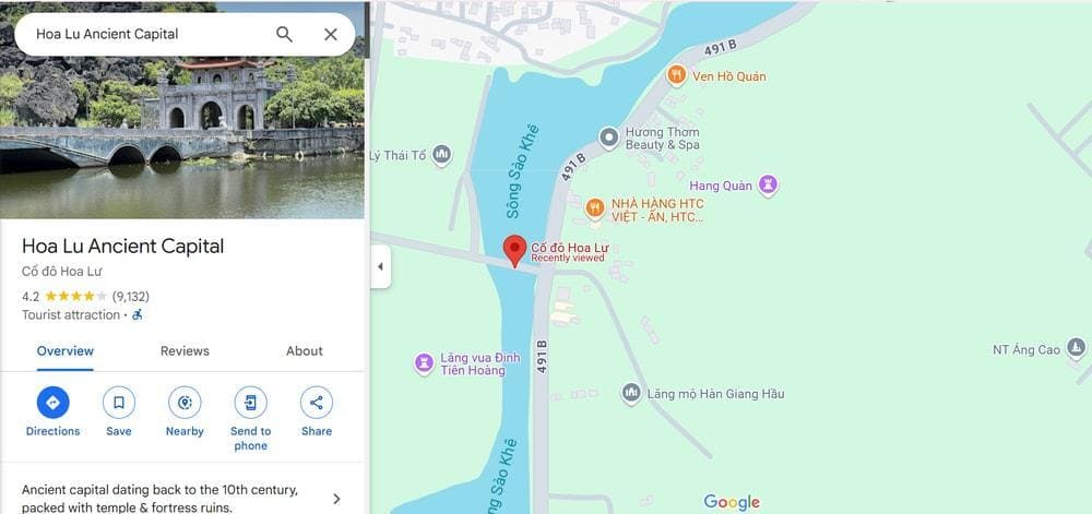 Cố đô Hoa Lư nằm tại xã Trường Yên, huyện Hoa Lư, tỉnh Ninh Bình